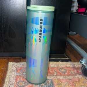 Starbucks Holiday 2021 Mint Frosted Ribbon Tumbler 16oz Grande